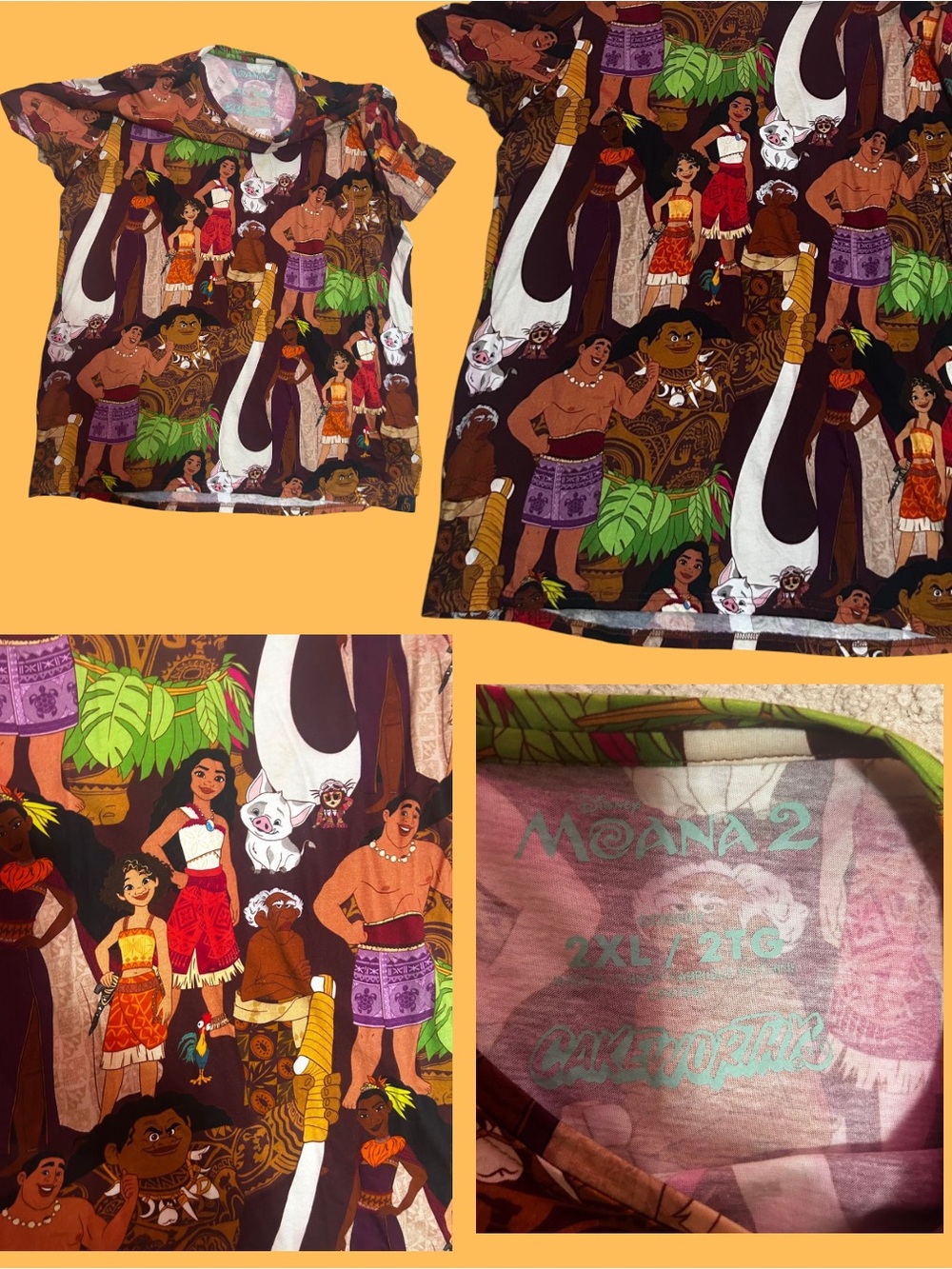 Cakeworthy x Moana 2 UNISEX Graphic Tee Size 2XL